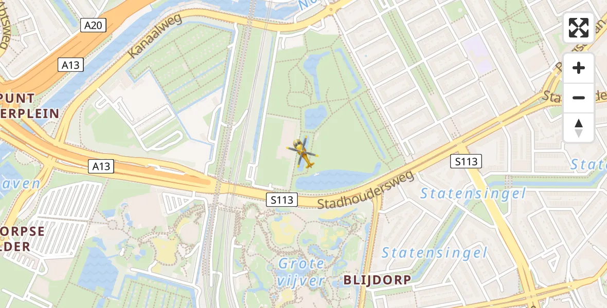 Vluchtroute Traumahelikopter Rotterdam - Rotterdam, 10 oktober 2023, 08:55