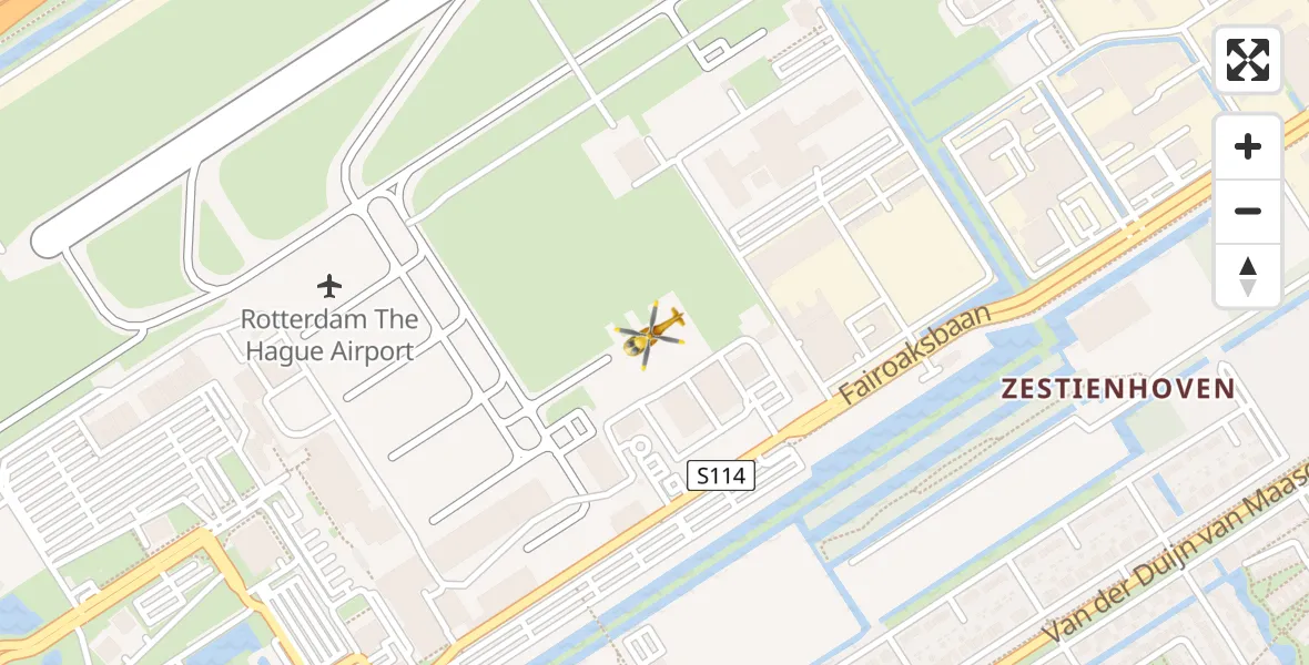 Vluchtroute Traumahelikopter Rotterdam The Hague Airport - Rotterdam The Hague Airport, 10 oktober 2023, 09:21