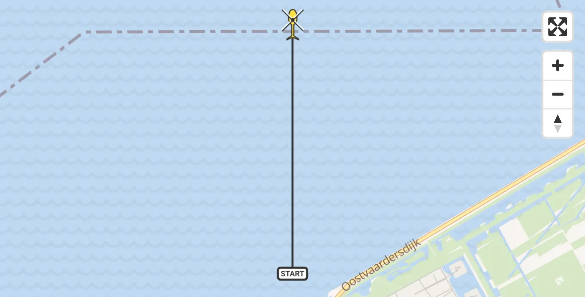 Routekaart van de vlucht: Politieheli naar Marken