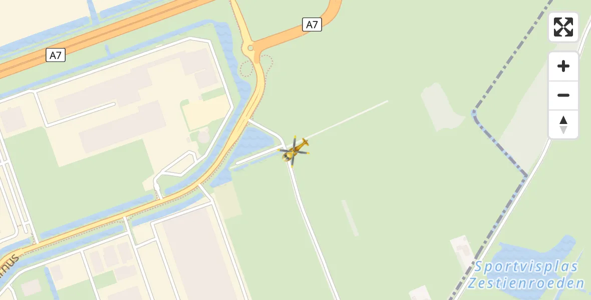 Vluchtroute Traumahelikopter Heerenveen - Heerenveen, 10 oktober 2023, 13:03