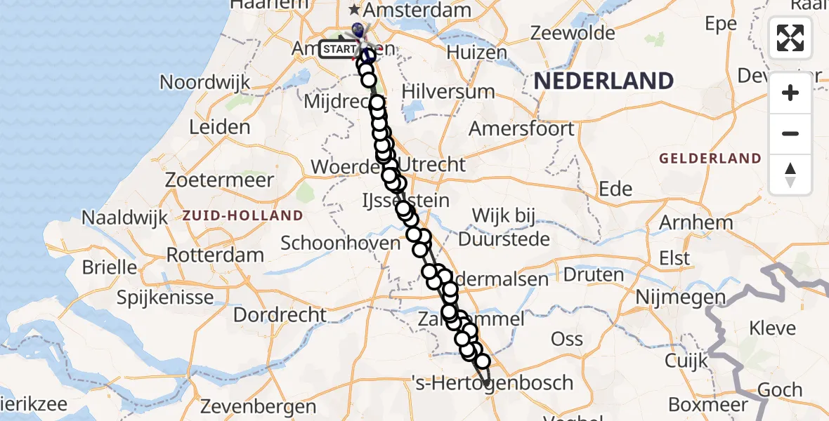 Vluchtroute Politiehelikopter Amstelveen - Ouderkerk aan de Amstel, 10 oktober 2023, 14:24