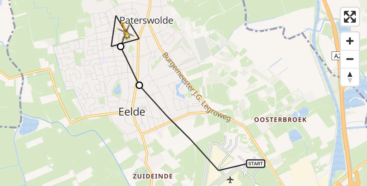 Routekaart van de vlucht: Lifeliner 4 naar Paterswolde