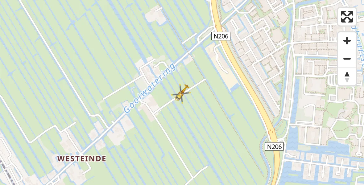Vluchtroute Traumahelikopter Zoeterwoude - Zoeterwoude, 10 oktober 2023, 18:08