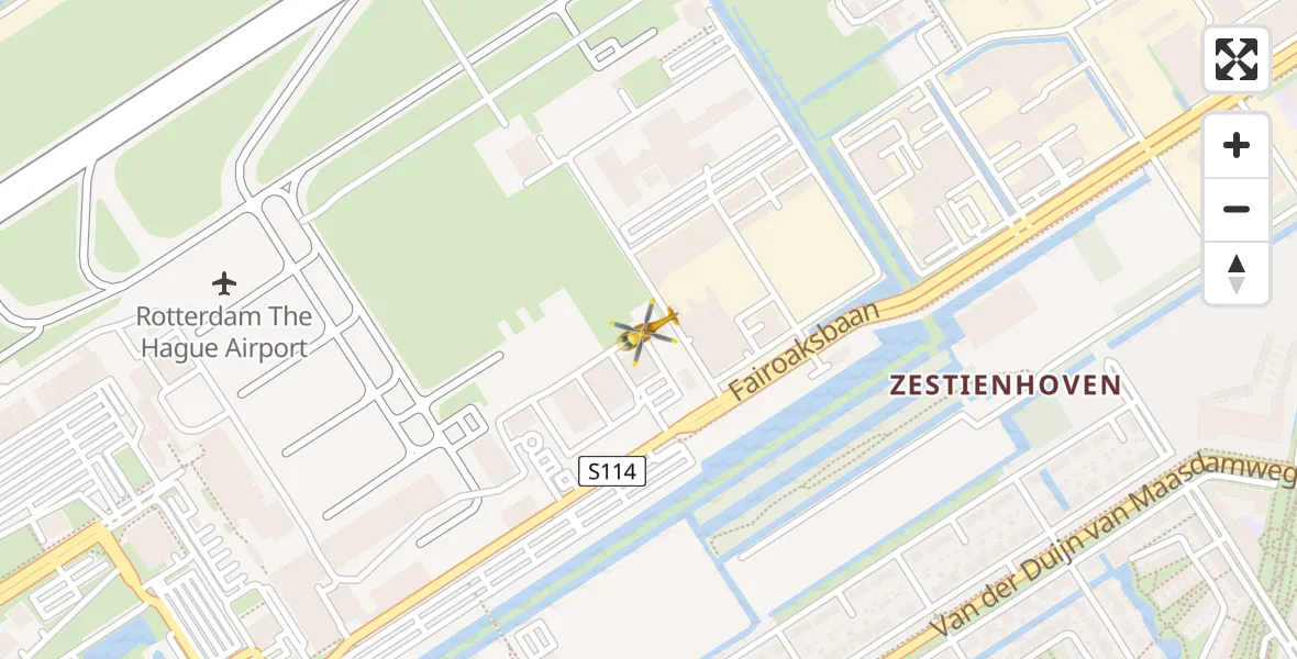 Vluchtroute Traumahelikopter Rotterdam The Hague Airport - Rotterdam The Hague Airport, 10 oktober 2023, 20:19