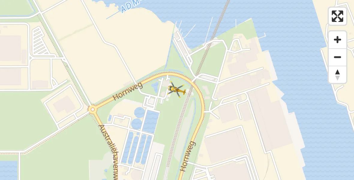 Vluchtroute Traumahelikopter Amsterdam Heliport - Amsterdam Heliport, 11 oktober 2023, 08:10
