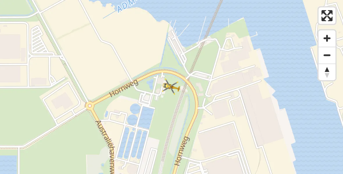 Vluchtroute Traumahelikopter Amsterdam Heliport - Amsterdam Heliport, 11 oktober 2023, 09:09