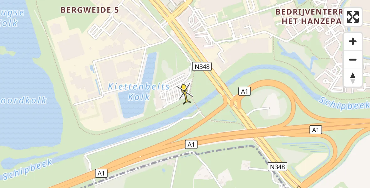 Routekaart van de vlucht: Lifeliner 1 naar Deventer