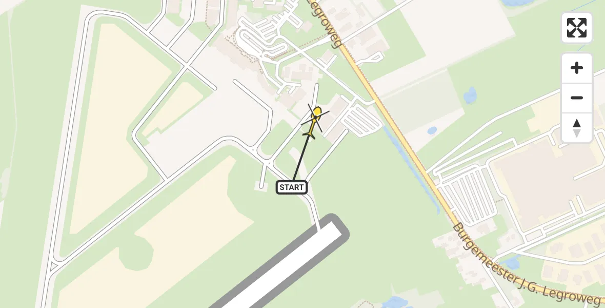 Routekaart van de vlucht: Lifeliner 1 naar Groningen Airport Eelde