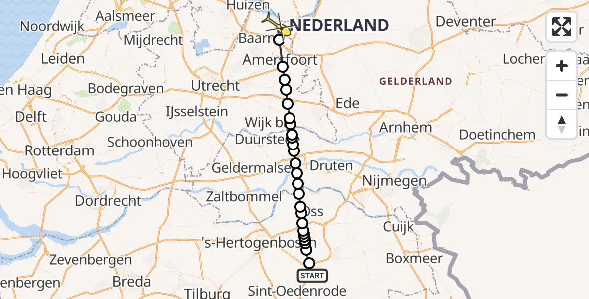Routekaart van de vlucht: Lifeliner 3 naar Bunschoten-Spakenburg