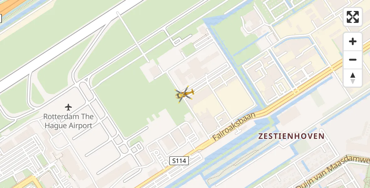 Vluchtroute Traumahelikopter Rotterdam The Hague Airport - Rotterdam The Hague Airport, 14 oktober 2023, 14:55