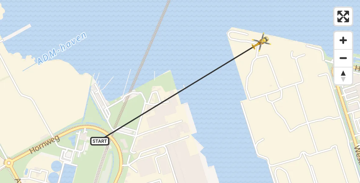 Vluchtroute Traumahelikopter Amsterdam Heliport - Amsterdam Heliport, 14 oktober 2023, 15:05