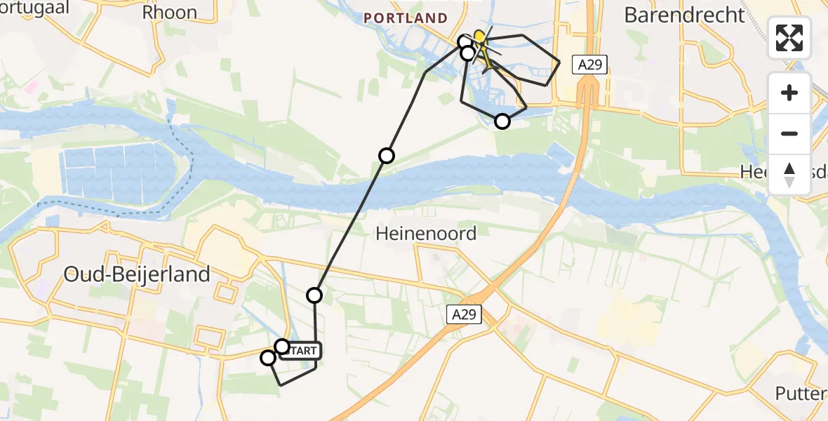 Routekaart van de vlucht: Lifeliner 2 naar Barendrecht