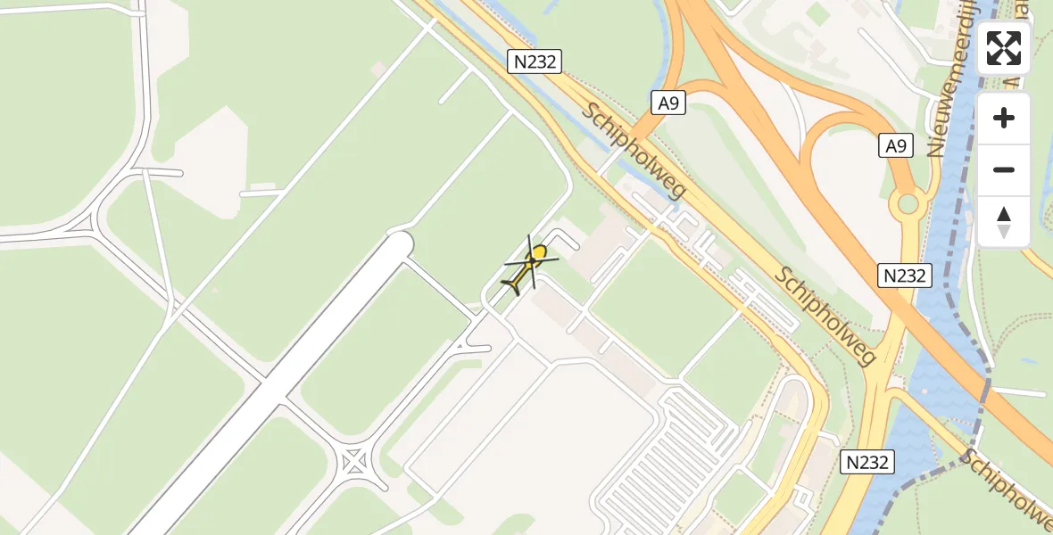 Vluchtroute Politiehelikopter van Schiphol naar Schiphol