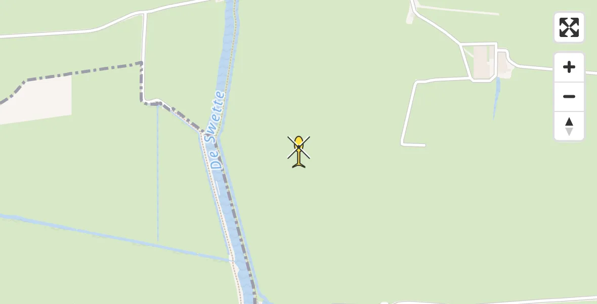 Routekaart van de vlucht: Ambulancehelikopter naar Reduzum