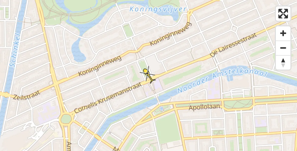 Routekaart van de vlucht: Lifeliner 1 naar Amsterdam