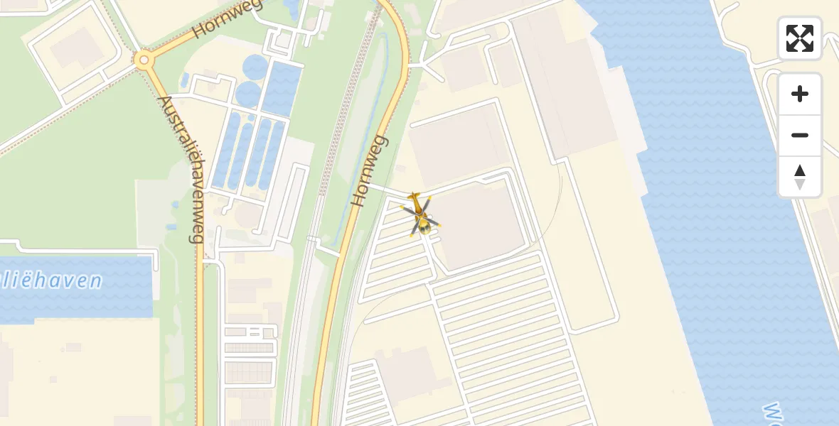Vluchtroute Traumahelikopter Amsterdam Heliport - Amsterdam Heliport, 15 oktober 2023, 10:01