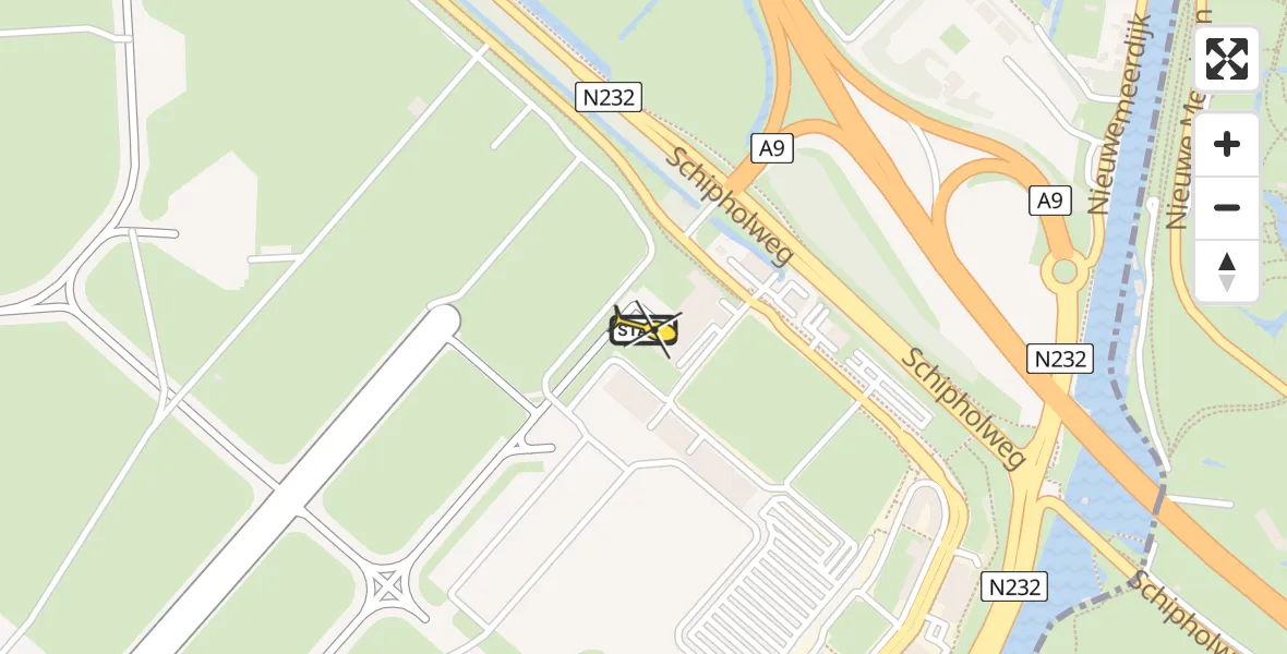 Vluchtroute Politiehelikopter van Schiphol naar Schiphol