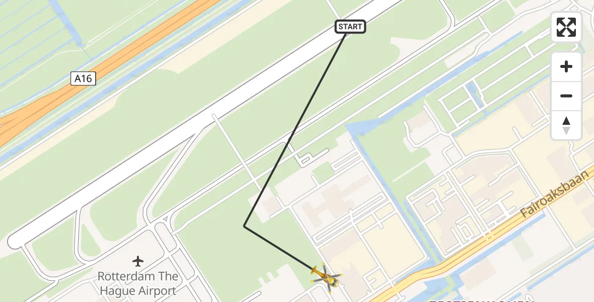 Vluchtroute Traumahelikopter Rotterdam The Hague Airport - Rotterdam The Hague Airport, 15 oktober 2023, 17:39