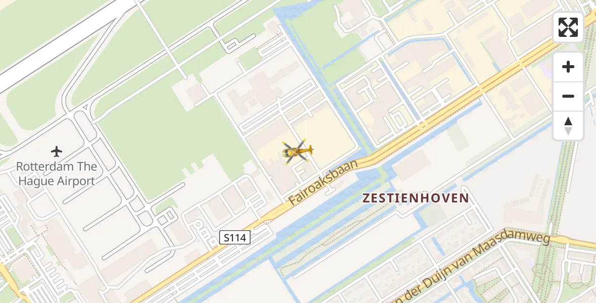 Vluchtroute Traumahelikopter Rotterdam The Hague Airport - Rotterdam The Hague Airport, 16 oktober 2023, 10:31