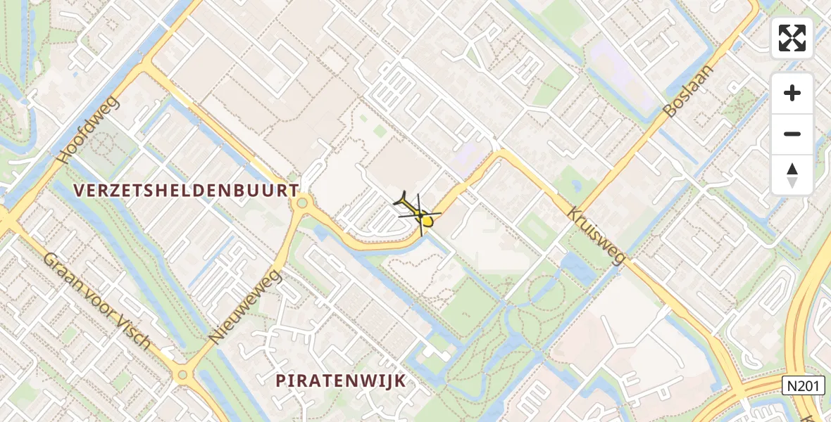 Routekaart van de vlucht: Traumaheli naar Hoofddorp
