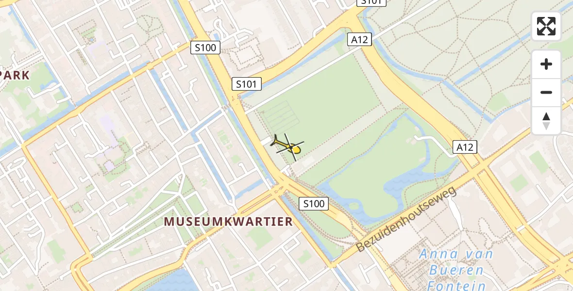 Routekaart van de vlucht: Lifeliner 1 naar Den Haag