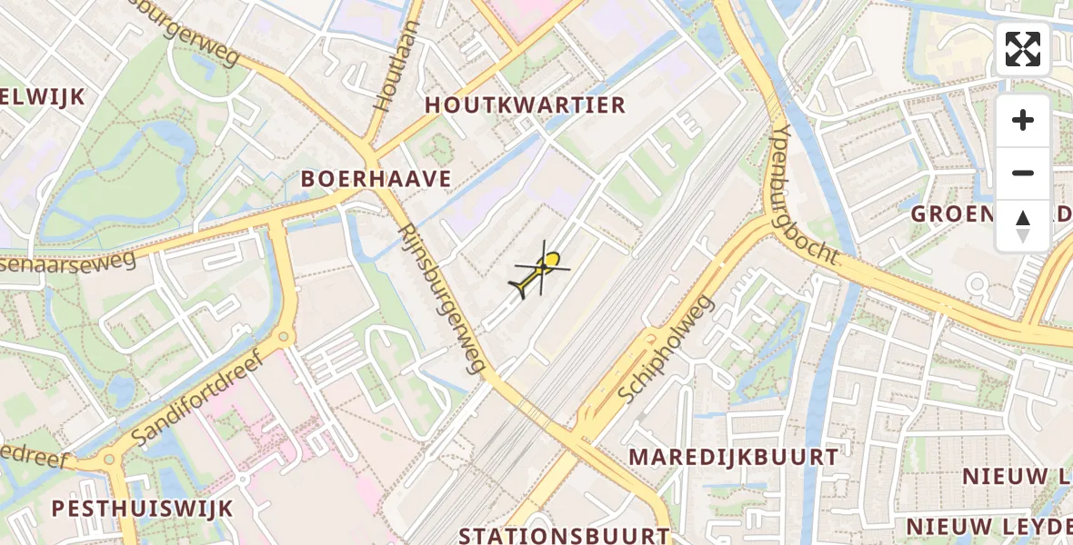 Routekaart van de vlucht: Lifeliner 2 naar Leiden