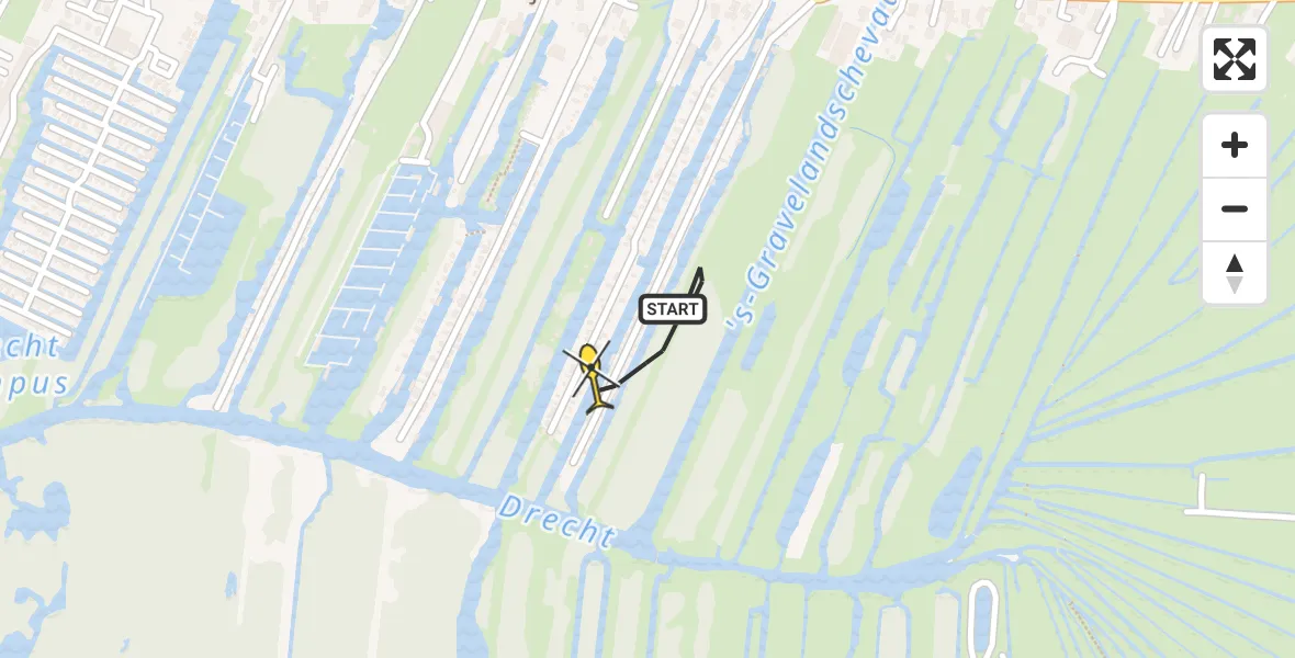 Routekaart van de vlucht: Politiehelikopter naar Loosdrecht