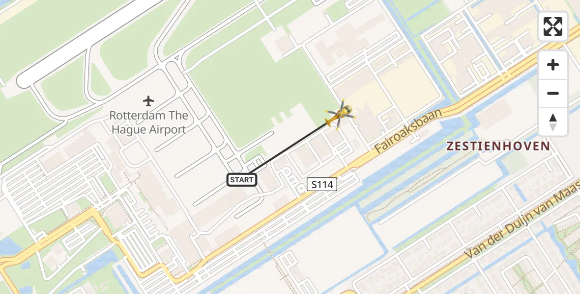 Vluchtroute Traumahelikopter Rotterdam The Hague Airport - Rotterdam The Hague Airport, 16 oktober 2023, 15:18
