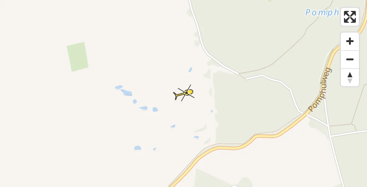 Vluchtroute Politiehelikopter van Hoog Soeren naar Hoog Soeren