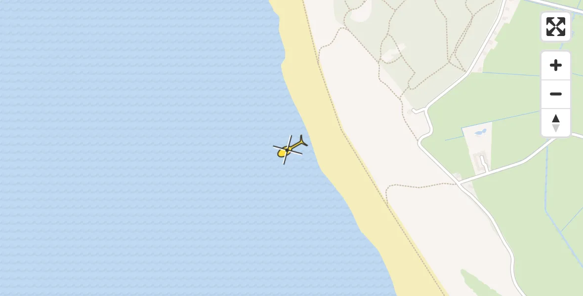 Routekaart van de vlucht: Ambulancehelikopter naar Hollum