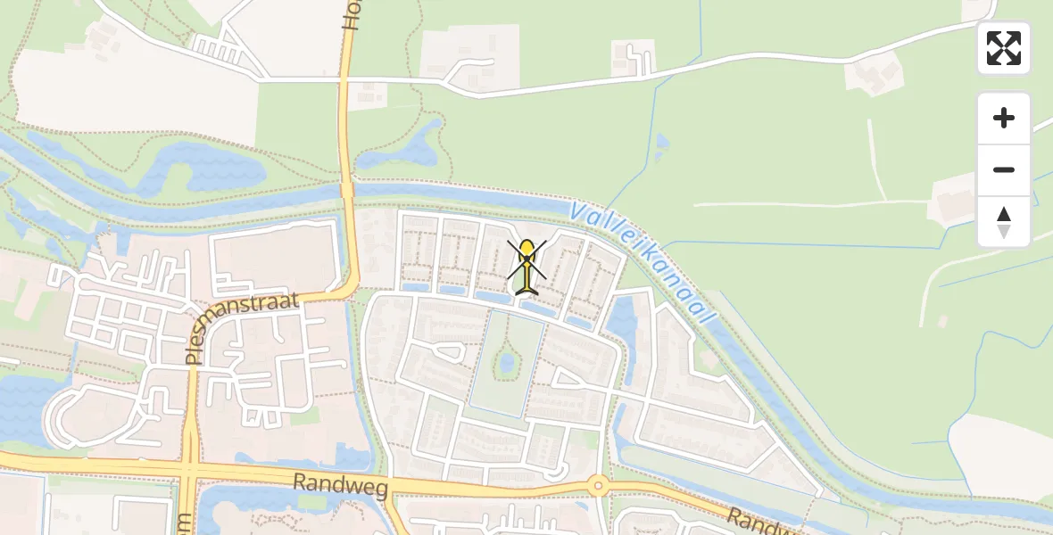 Routekaart van de vlucht: Traumahelikopter naar Leusden