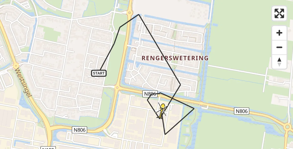 Routekaart van de vlucht: Lifeliner 1 naar Bunschoten-Spakenburg