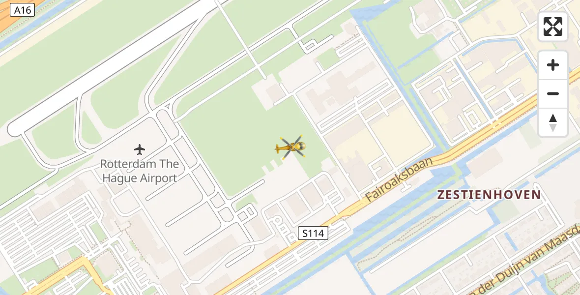 Vluchtroute Traumahelikopter Rotterdam The Hague Airport - Rotterdam The Hague Airport, 17 oktober 2023, 08:12