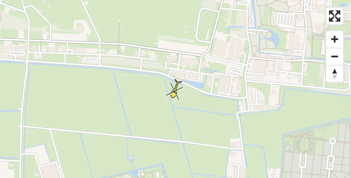 Vluchtroute Ambulancehelikopter van Vliegbasis Leeuwarden naar Vliegbasis Leeuwarden