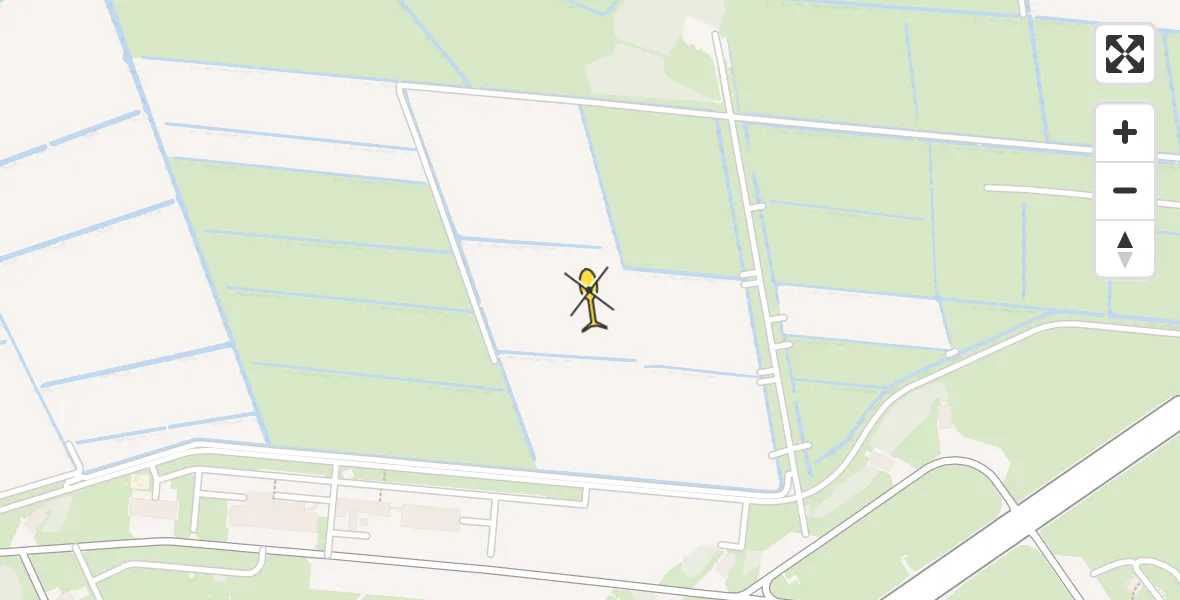 Vluchtroute Ambulancehelikopter van Vliegbasis Leeuwarden naar Vliegbasis Leeuwarden