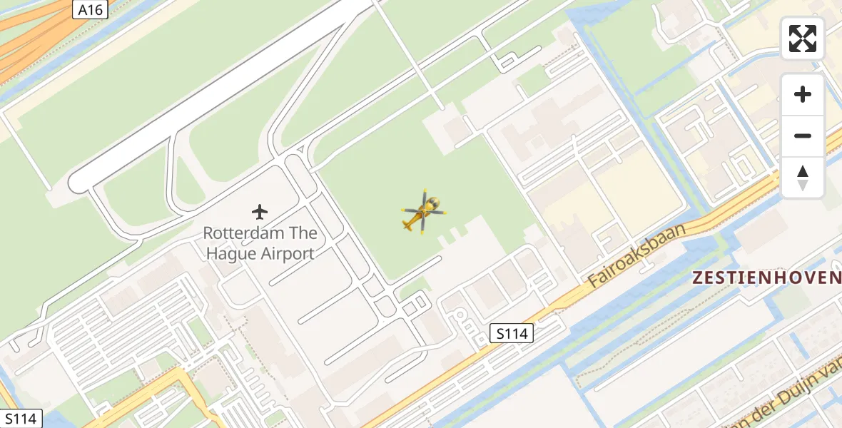 Vluchtroute Traumahelikopter Rotterdam The Hague Airport - Rotterdam The Hague Airport, 18 oktober 2023, 06:34