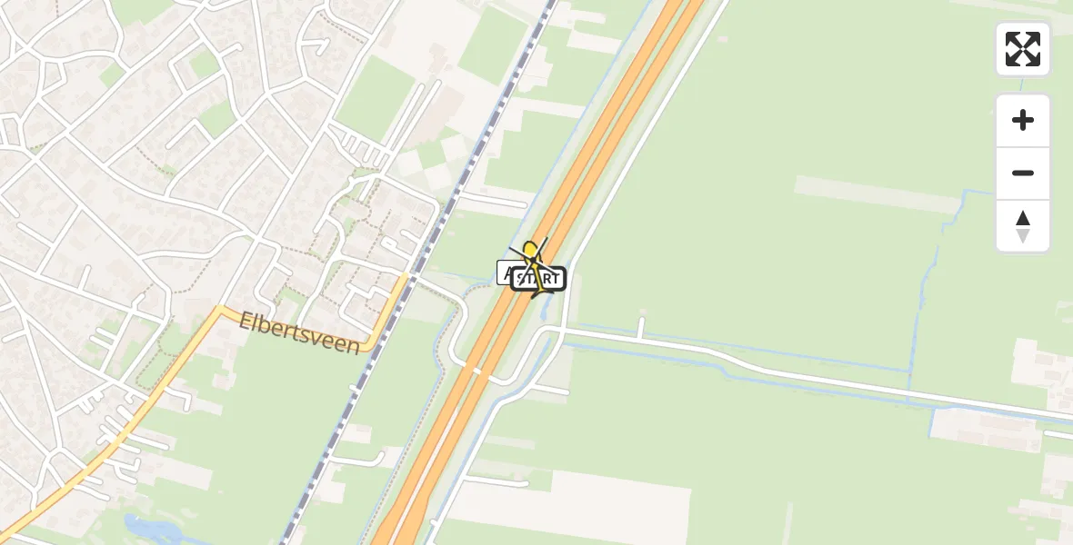 Routekaart van de vlucht: Traumahelikopter naar Eemnes