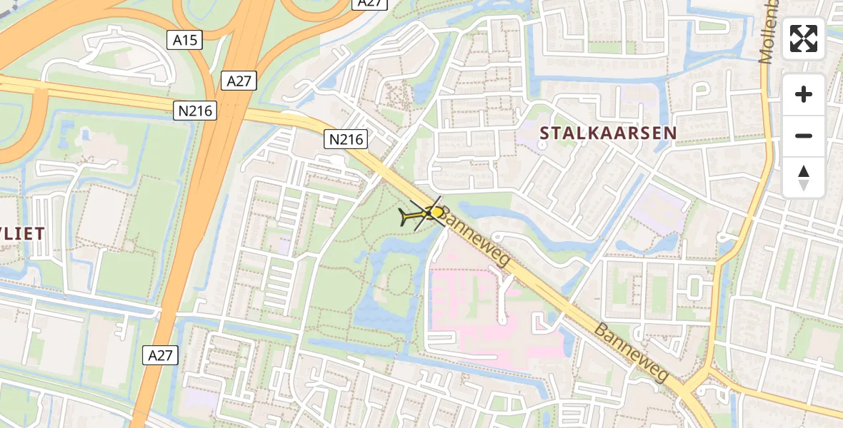 Routekaart van de vlucht: Traumahelikopter naar Gorinchem