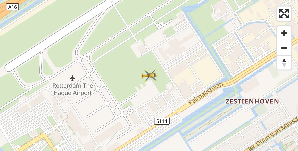 Vluchtroute Traumahelikopter Rotterdam The Hague Airport - Rotterdam The Hague Airport, 18 oktober 2023, 09:18