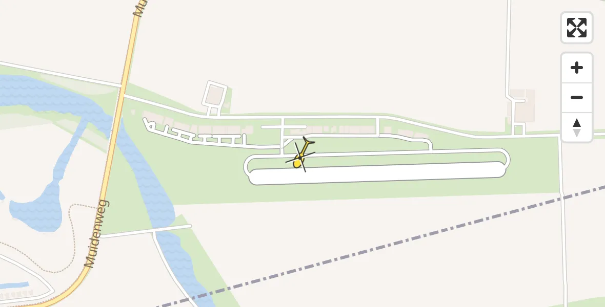 Vluchtroute Politiehelikopter van Vliegveld Midden-Zeeland naar Vliegveld Midden-Zeeland