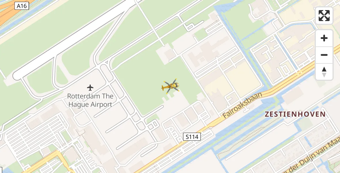 Vluchtroute Traumahelikopter Rotterdam The Hague Airport - Rotterdam The Hague Airport, 18 oktober 2023, 11:59