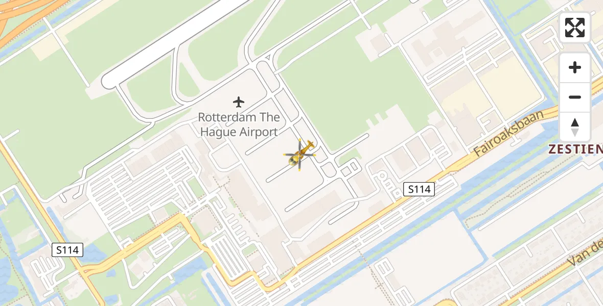 Vluchtroute Traumahelikopter Rotterdam The Hague Airport - Rotterdam The Hague Airport, 18 oktober 2023, 13:22
