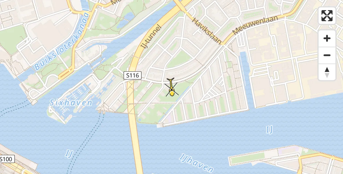 Routekaart van de vlucht: Lifeliner 1 naar Amsterdam