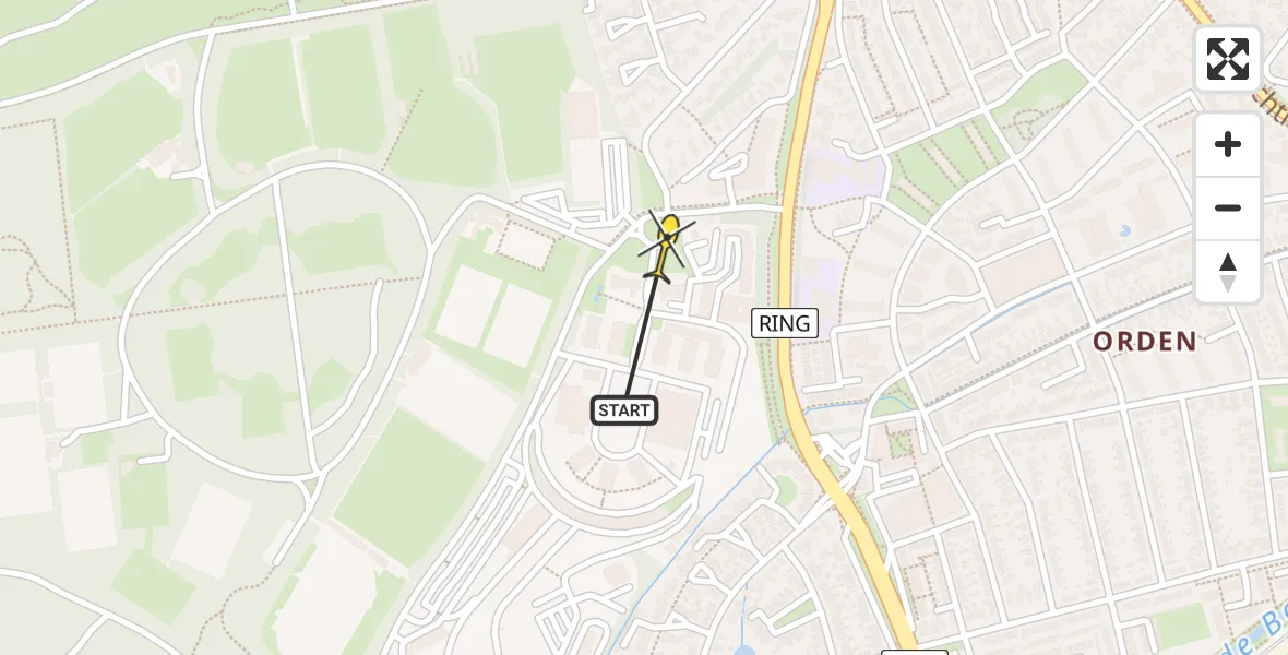 Routekaart van de vlucht: Politiehelikopter naar Apeldoorn