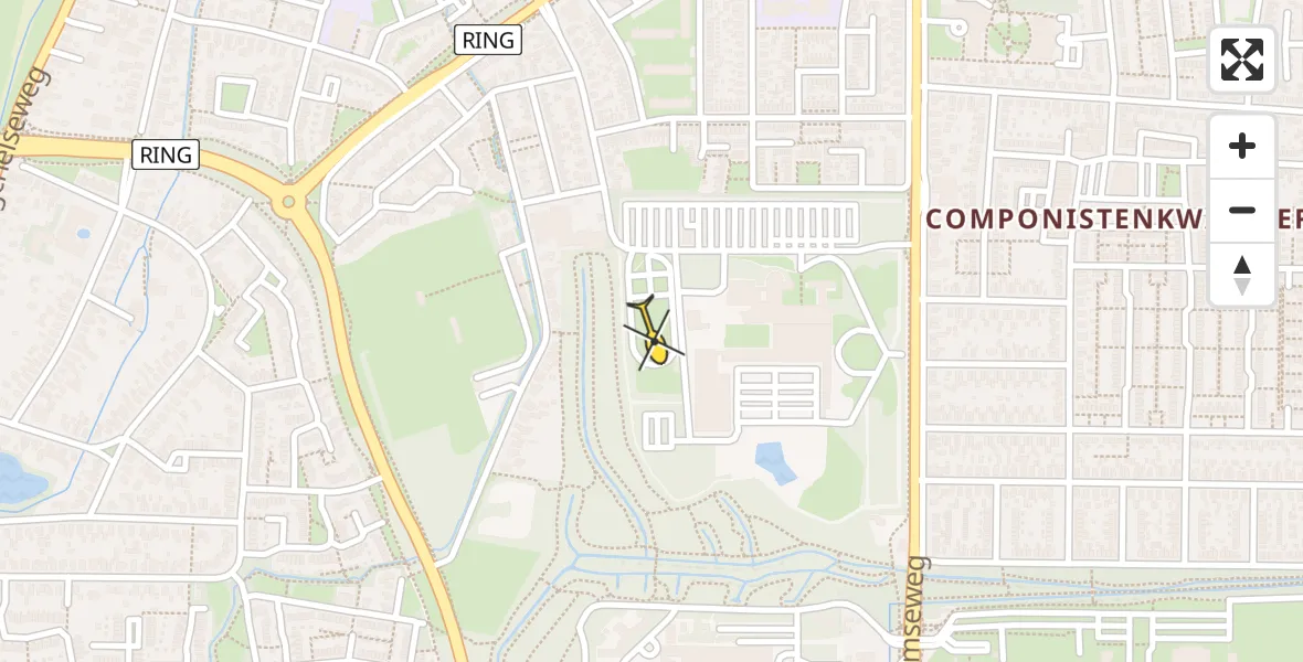 Routekaart van de vlucht: Politiehelikopter naar Apeldoorn