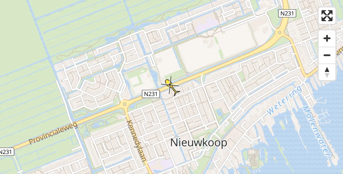 Routekaart van de vlucht: Lifeliner 1 naar Nieuwkoop