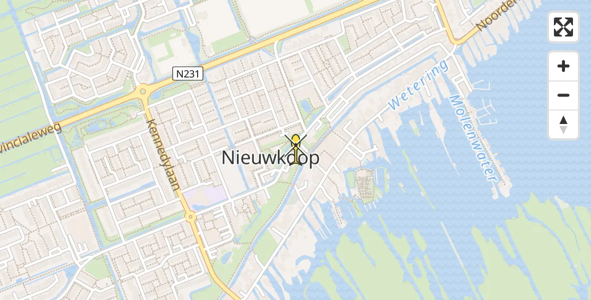 Routekaart van de vlucht: Traumaheli naar Nieuwkoop