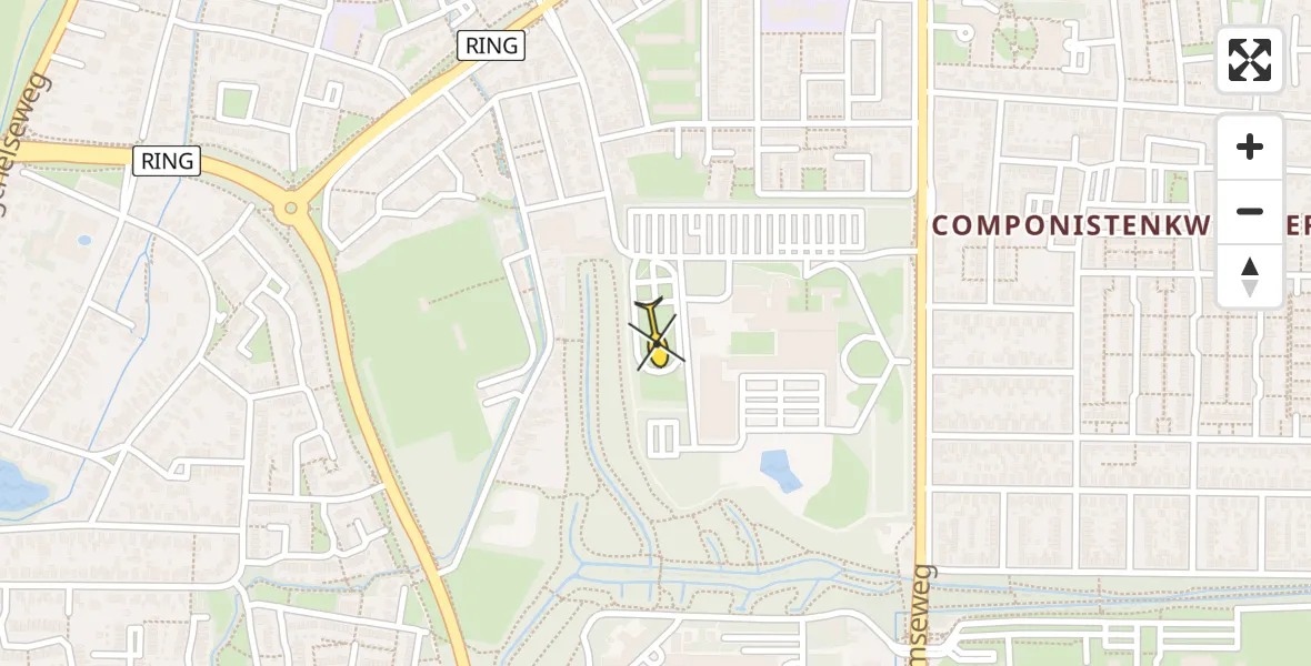 Routekaart van de vlucht: Politiehelikopter naar Apeldoorn