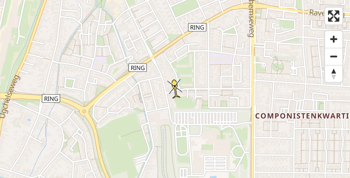 Routekaart van de vlucht: Politiehelikopter naar Apeldoorn