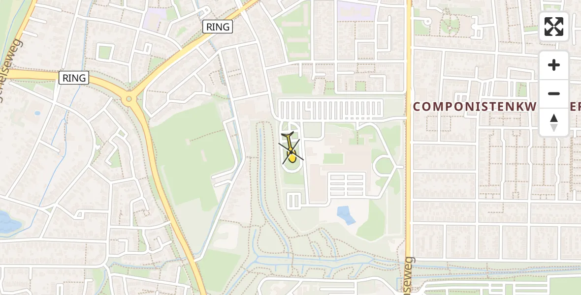 Routekaart van de vlucht: Politiehelikopter naar Apeldoorn